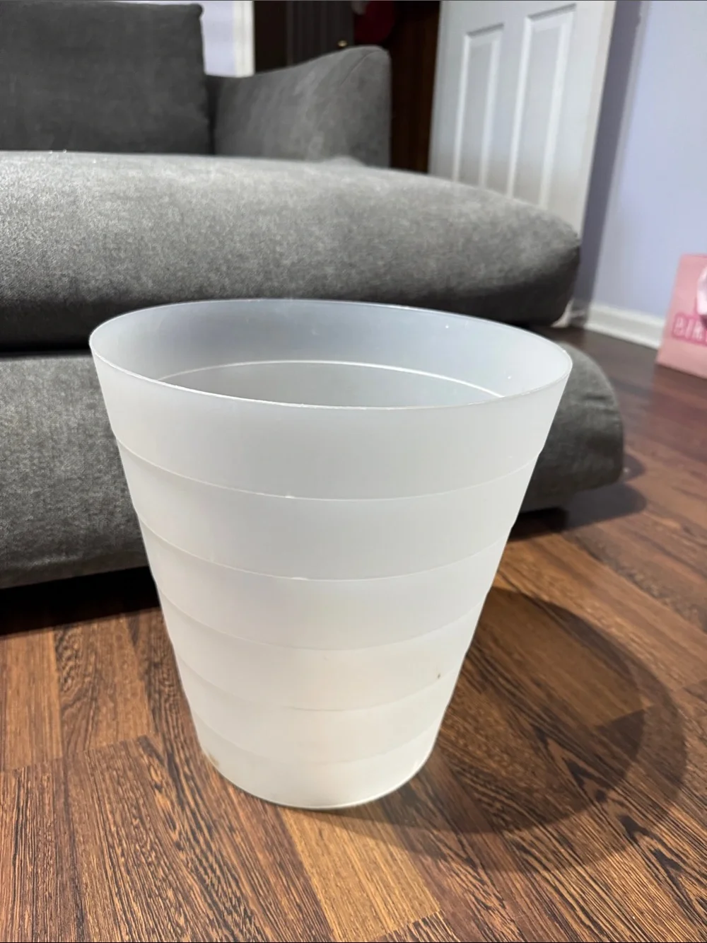 IKEA Frosted White Plastic Wastebasket